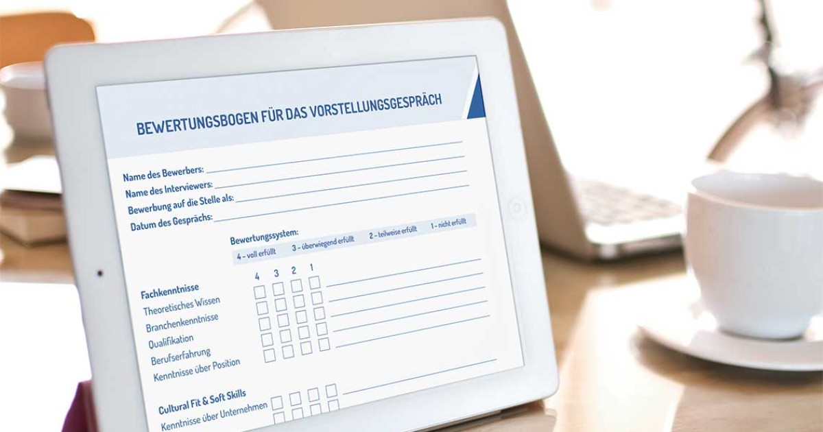 Bewertungsbogen zum Vorstellungsgespräch für Arbeitgeber – Gründe und Muster – Personalturm