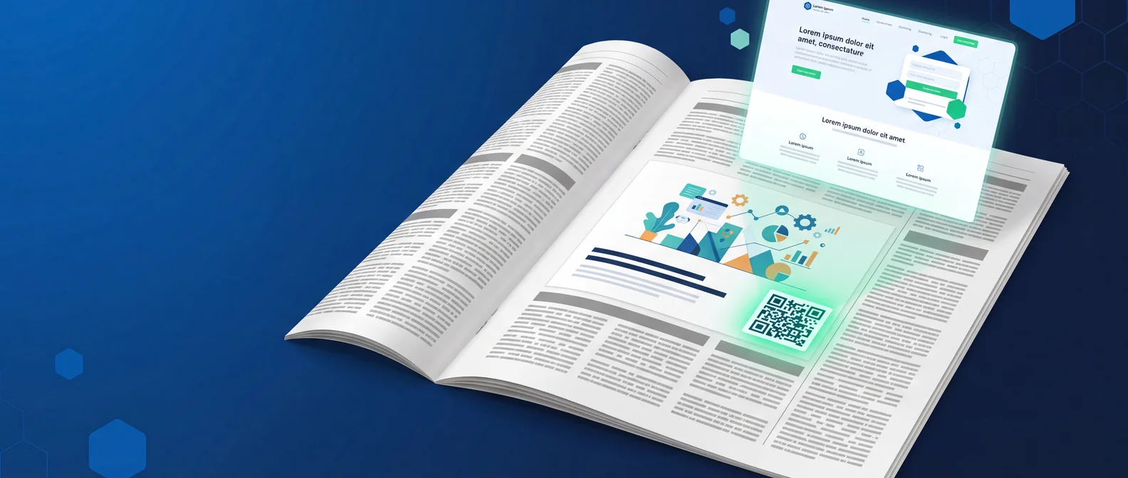 Wirksame Print-Stellenanzeige in der Zeitung mit QR-Code, der in den Online-Funnel führt